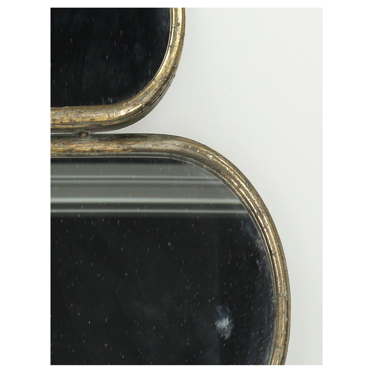 Καθρέπτης Τοίχου Μεταλλικός Αντικέ Καφέ 38x3x59