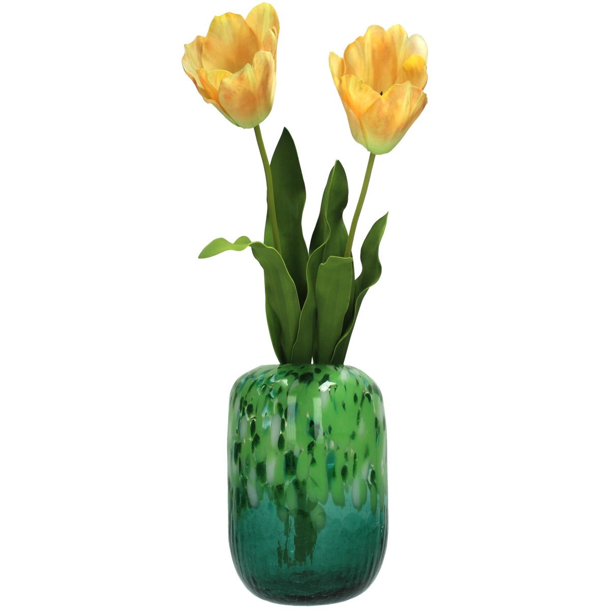 Βάζο Γυάλινο Πράσινο 19x19x22