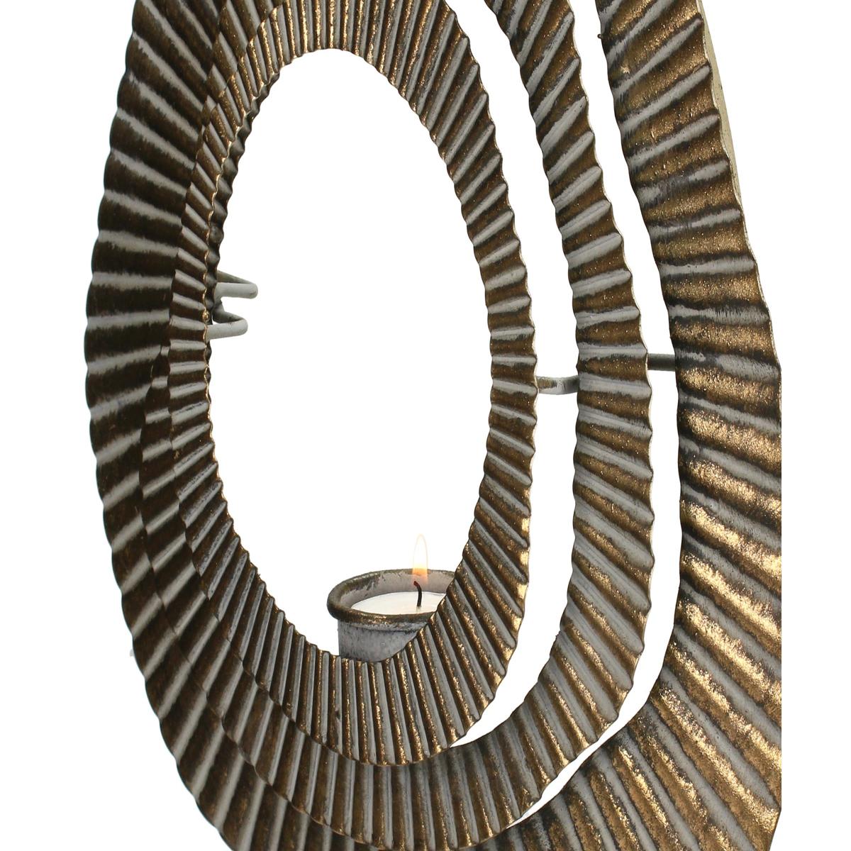 Κηροπήγιο Μεταλλικό Αντικέ Καφέ 30x15x52