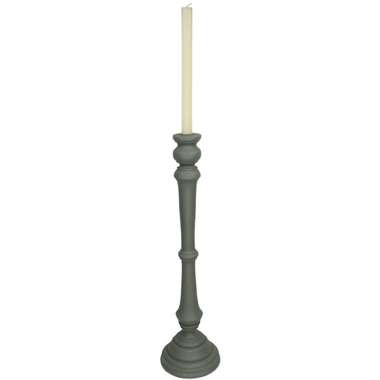 Κηροπήγιο Πολυρεσίνης Αντικέ Γκρι 15x15x55