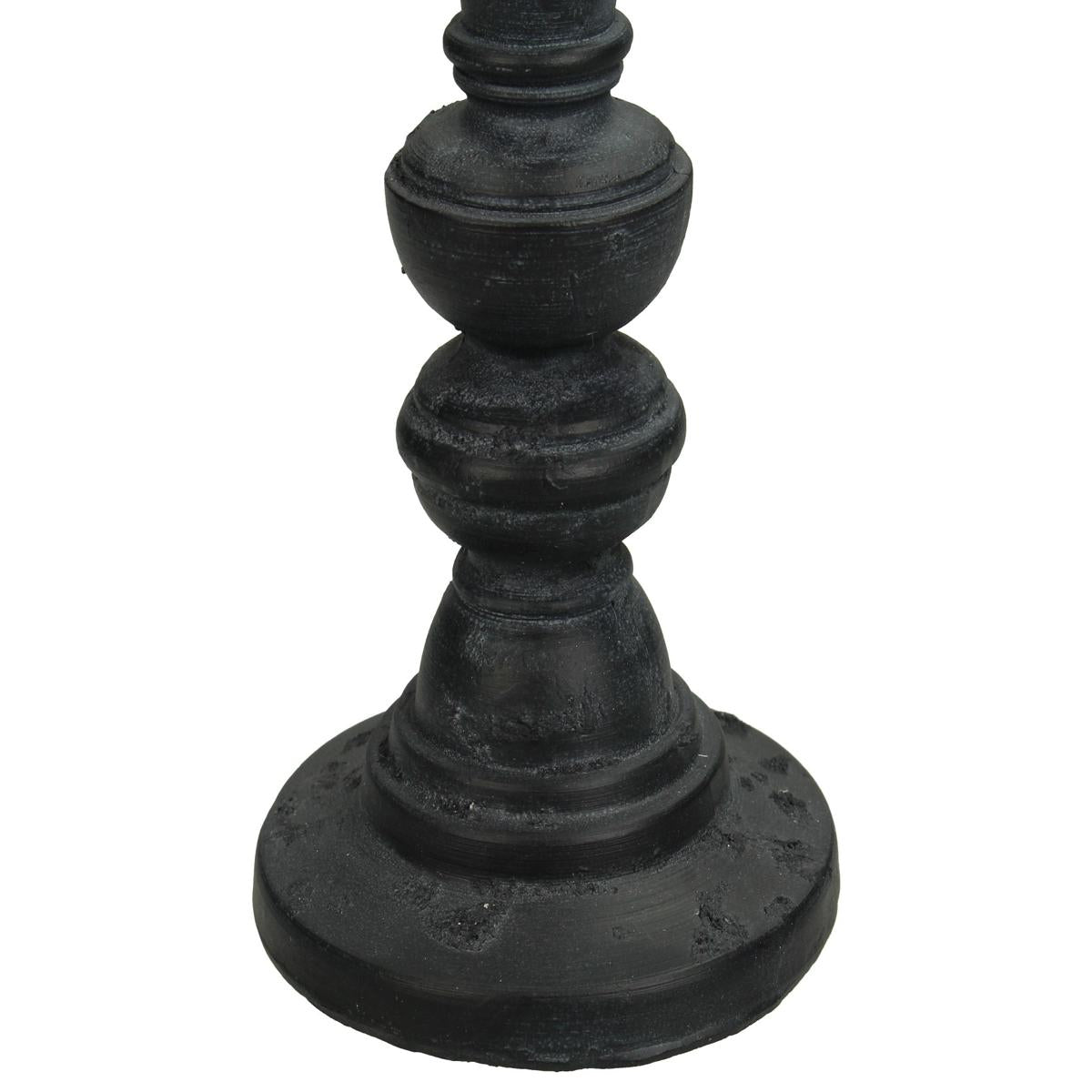 Κηροπήγιο Πολυρεσίνης Αντικέ Μαύρο 9x9x20