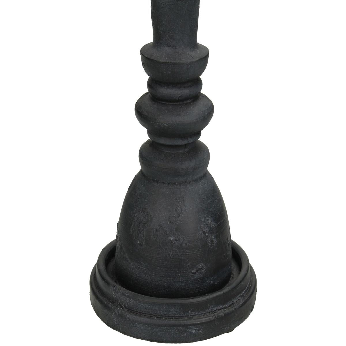 Κηροπήγιο Πολυρεσίνης Αντικέ Μαύρο 9x9x25