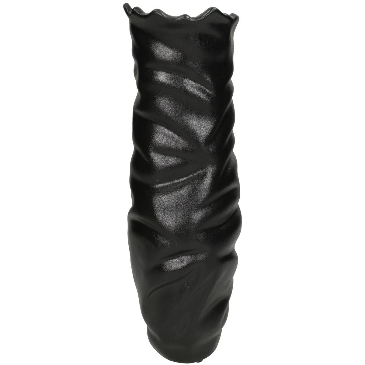 Βάζο Κεραμικό Μαύρο 12x12x30