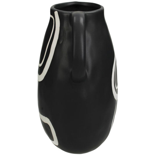 Βάζο Δολομίτη Μαύρο/Λευκό 19x15x20