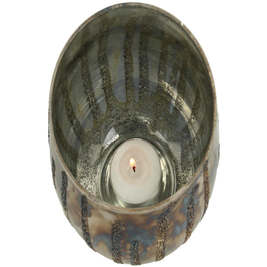 Κηροπήγιο Ασημί Γυαλί 12x12x12