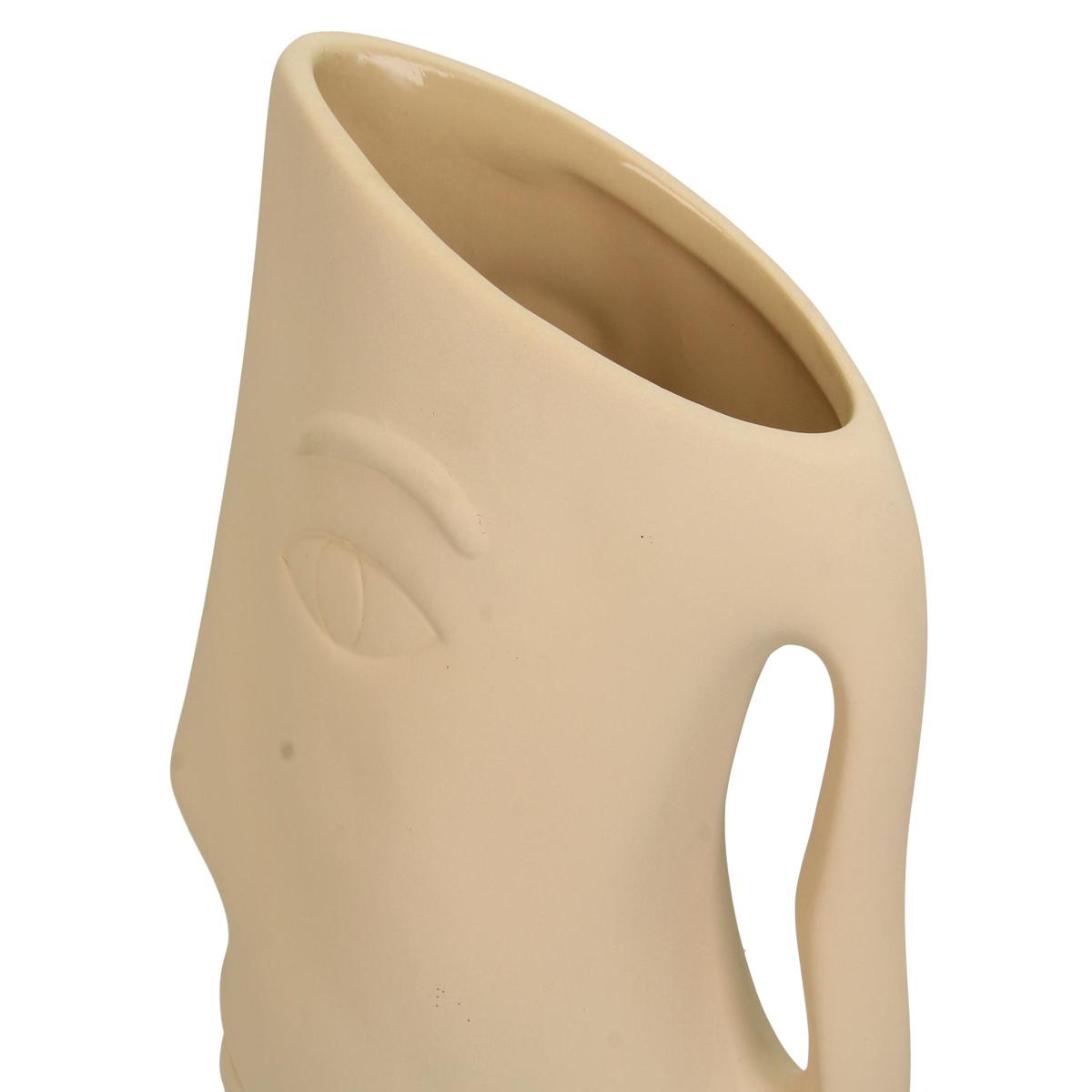 Βάζο 'Πρόσωπο' Δολομίτη Μπεζ 18x10x24