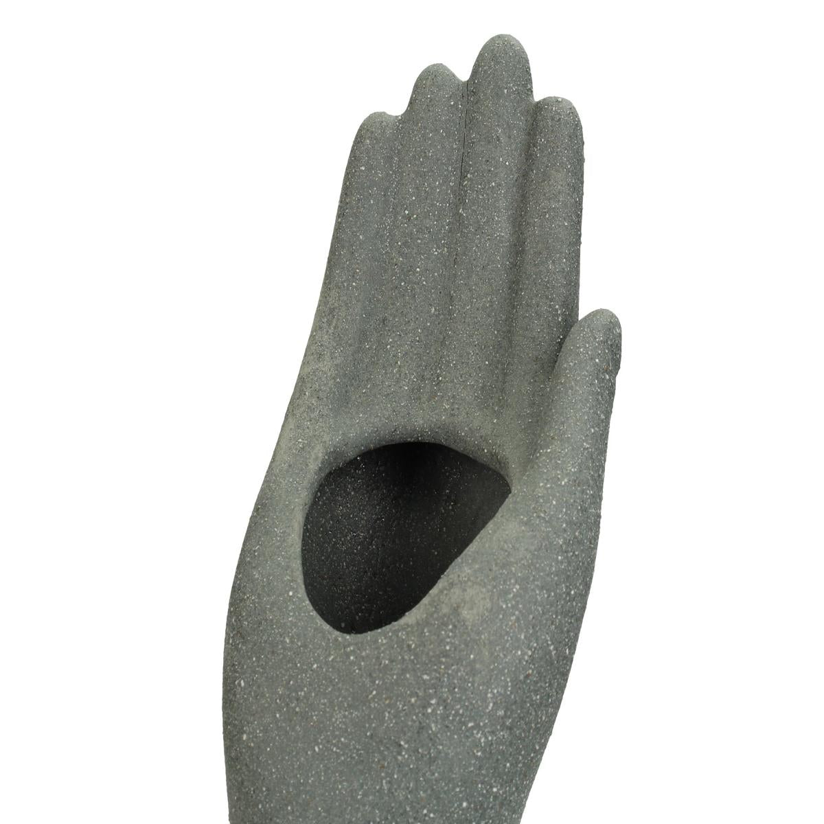 Βάζο 'Χέρι' Κεραμικό Γκρι 14x11x39