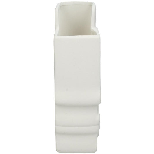 Βάζο 'Πρόσωπα' Κεραμικό Λευκό 18x9x21