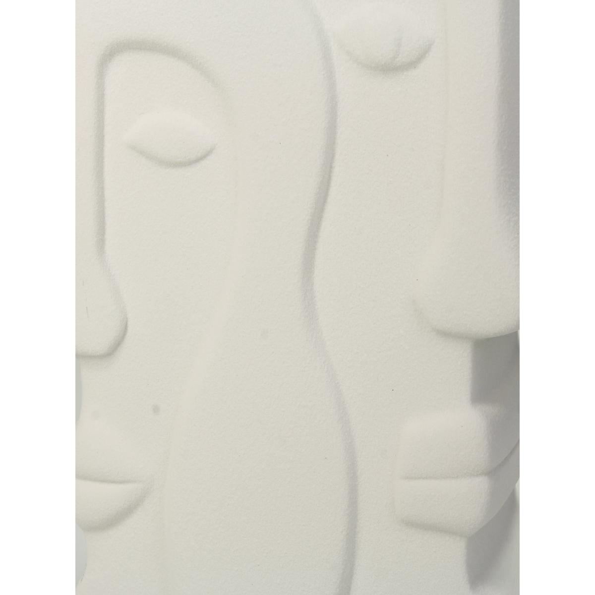 Βάζο 'Πρόσωπα' Κεραμικό Λευκό 18x9x21