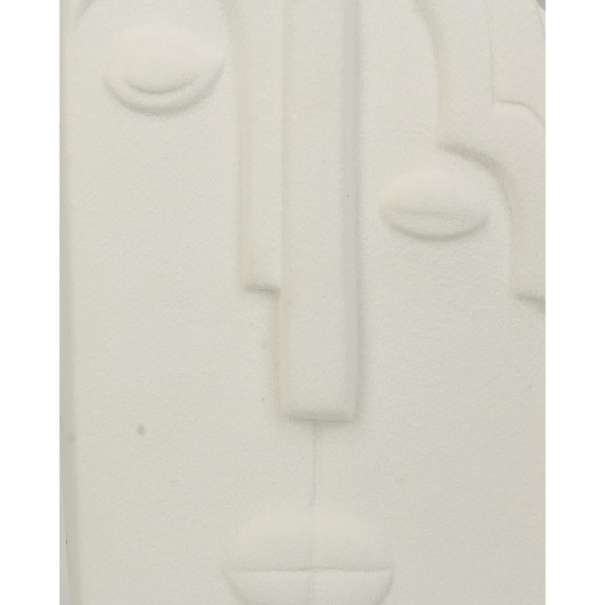 Βάζο 'Πρόσωπα' Κεραμικό Λευκό 15x9x17