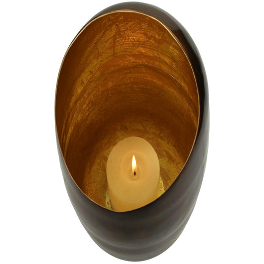 Κηροπήγιο Αλουμινένιο Αντικέ Μπρονζέ 17x17x27