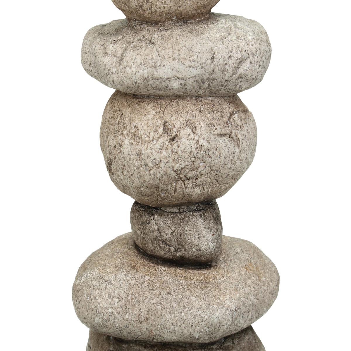 Κηροπήγιο 'Πέτρες' Πολυρεσίνης Γκρι 13x11x26