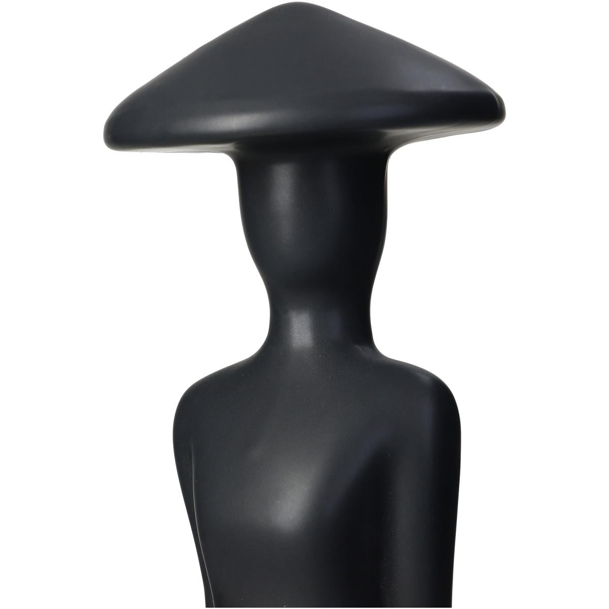 Επιτραπέζιο Διακοσμητικό 'Άνθρωπος' Κεραμικό Μαύρο/Εκρού 9x8x32