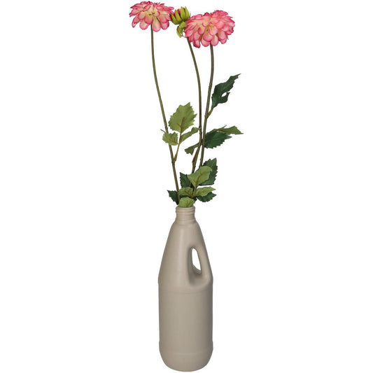 Βάζο Μπουκάλι Μπεζ Κεραμικό 9x9x27