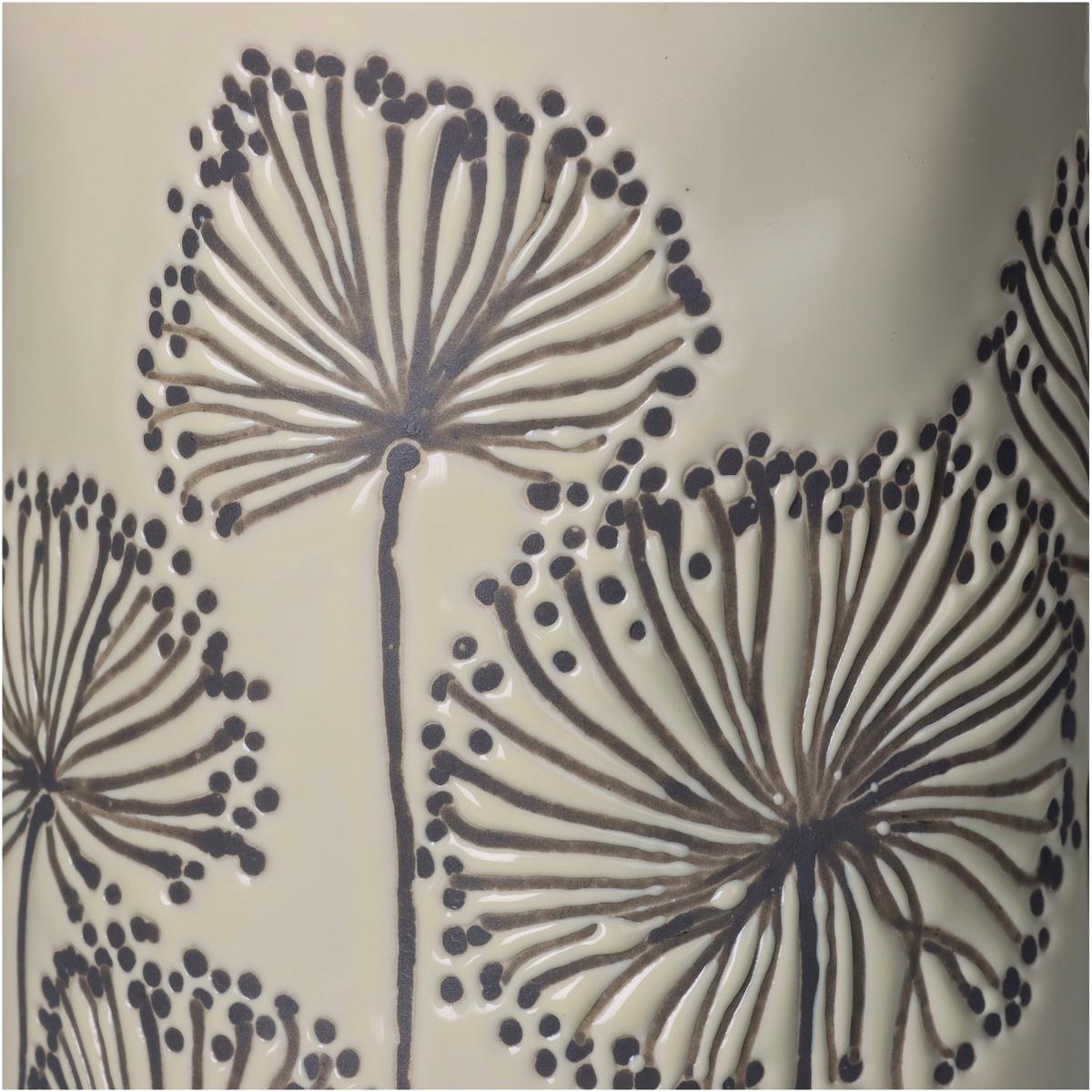 Βάζο 'Πικραλίδα' Κεραμικό Εκρού/Γκρι 22x14x21