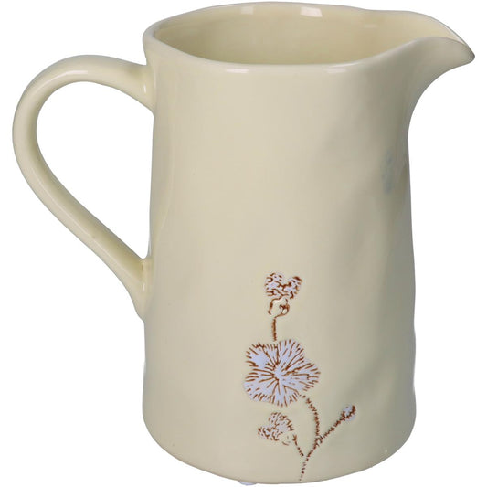 Βάζο 'Λουλούδια' Κεραμικό Εκρού/Καφέ 22x14x21