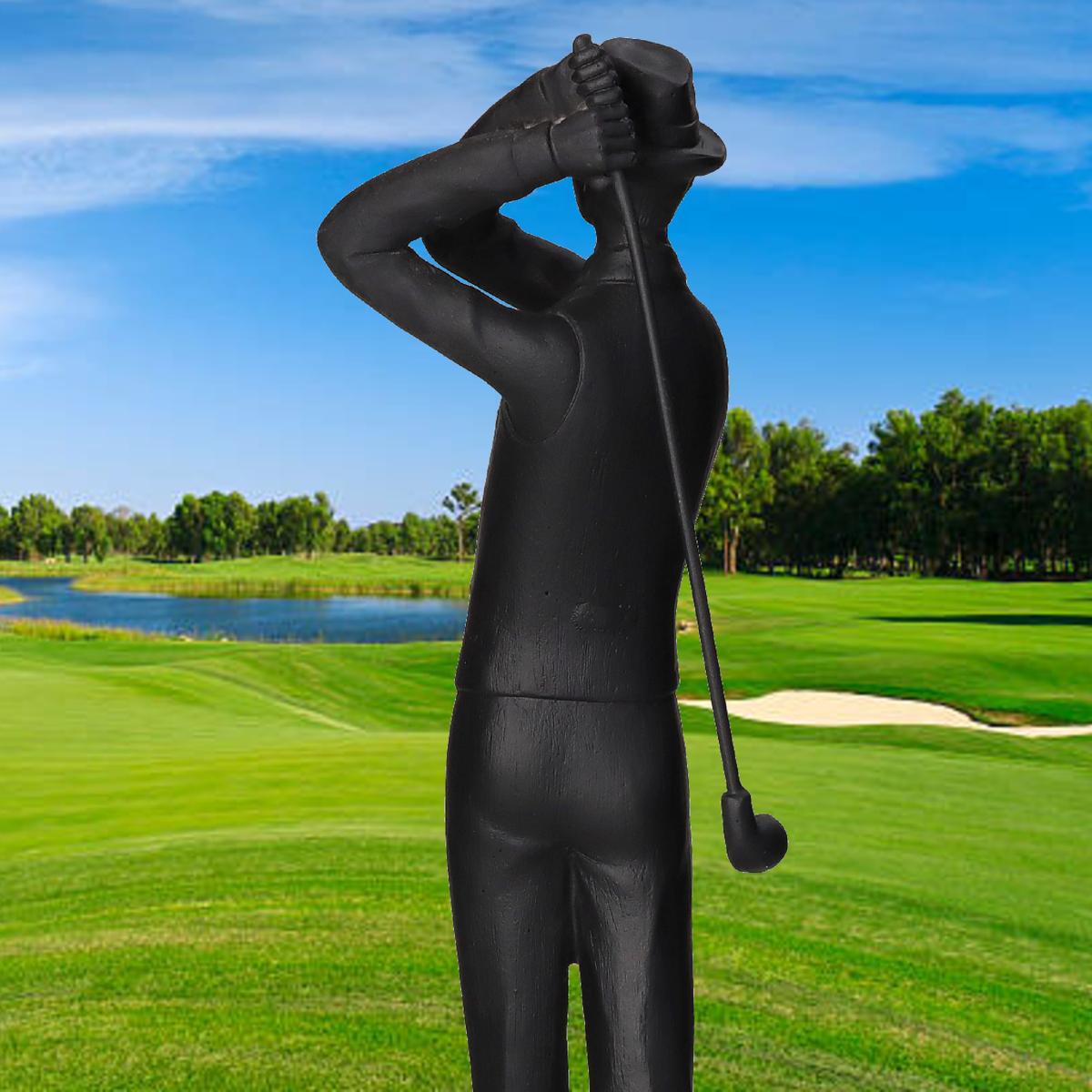 Επιτραπέζιο Διακοσμητικό 'Γκολφέρ' Πολυρεσίνης Μαύρο 12x9x39