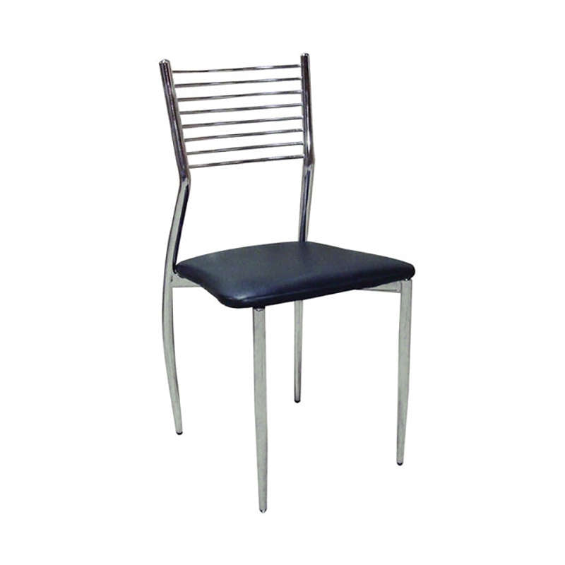 EVITA BLACK CHROME CHAIR 39x48x84
