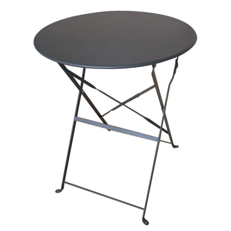ALMA CHARCOAL METAL FOLDING TABLE Ø70x71