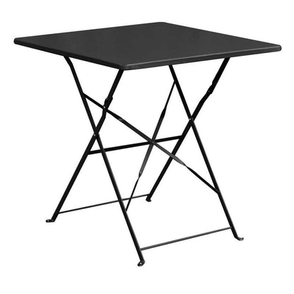 ALMA BLACK FOLDING METAL TABLE 70x70x70