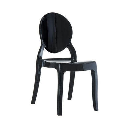 ELIZABETH GLOSSY BLACK CHAIR 47x50x90