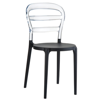 BIBI BLACK/CLEAR TRANSP. CHAIR 42x50x85