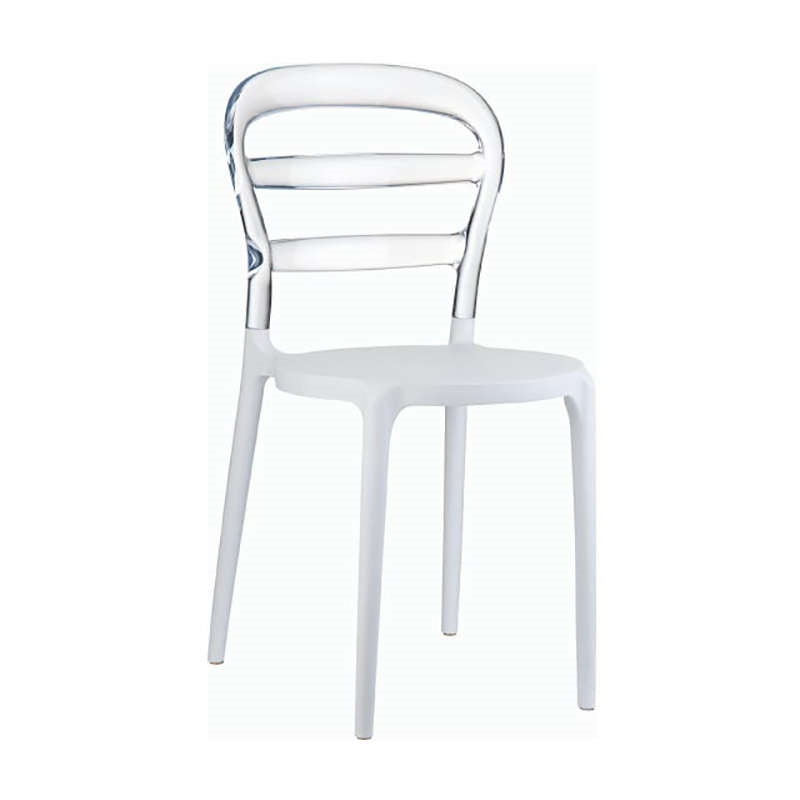 BIBI WHITE/CLEAR TRANSP. CHAIR 42x50x85