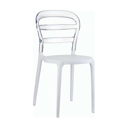 BIBI WHITE/CLEAR TRANSP. CHAIR 42x50x85