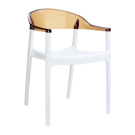 CARMEN WHITE/AMBER ARMCHAIR 49x53x79