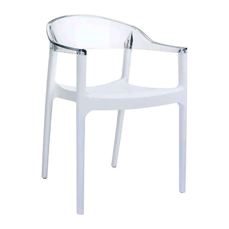 CARMEN WHITE/CLEAR ARMCHAIR 49x53x79