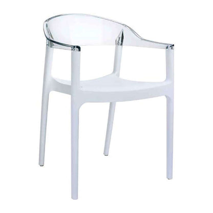 CARMEN WHITE/CLEAR ARMCHAIR 49x53x79