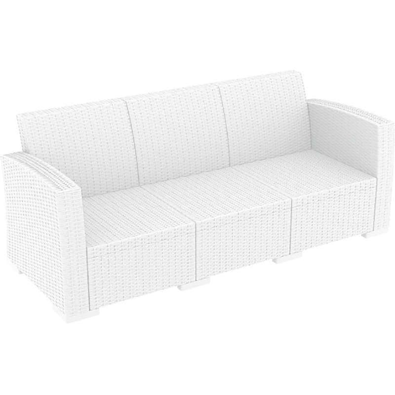 MONACO WHITE 3ΘΕΣΙΟΣ ΚΑΝΑΠΕΣ ΠΟΛ/ΝΙΟΥ 198x79x79