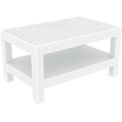 MONACO WHITE POLYRATTAN TABLE 92x57x45