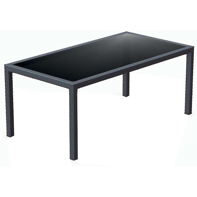 TAHITI DARK GREY ΤΡΑΠΕΖΙ ΜΕ ΤΖΑΜΙ ΠΟΛ/ΝΙΟΥ 180x94x75