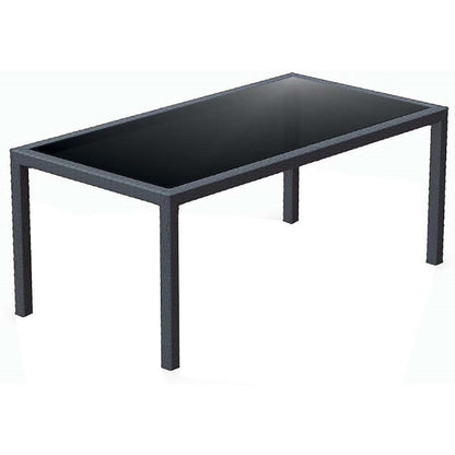 TAHITI DARK GREY ΤΡΑΠΕΖΙ ΜΕ ΤΖΑΜΙ ΠΟΛ/ΝΙΟΥ 180x94x75