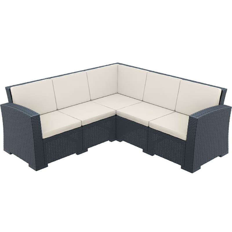 MONACO DARK GREY ΓΩΝΙΑ ΜΕ ΜΑΞΙΛΑΡΙ ΠΟΛ/ΝΙΟΥ 207x207x79