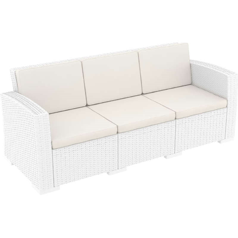 MONACO WHITE 3ΘΕΣ. ΚΑΝΑΠΕΣ ΜΕ ΜΑΞ. ΠΟΛ/ΝΙΟΥ 198x79x79