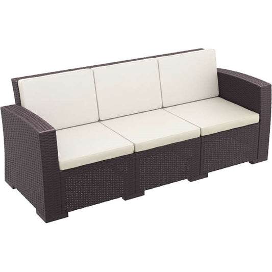MONACO BROWN 3ΘΕΣΙΟΣ ΚΑΝΑΠΕΣ ΜΕ ΜΑΞ. ΠΟΛ/ΝΙΟΥ 198x79x79