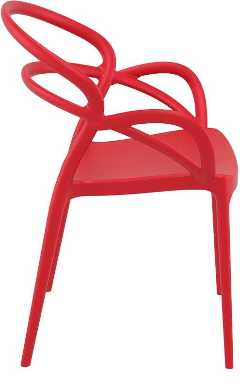 MILA RED ARMCHAIR POLYPROPYLENE 57x56x82