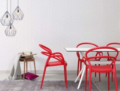 MILA RED ARMCHAIR POLYPROPYLENE 57x56x82