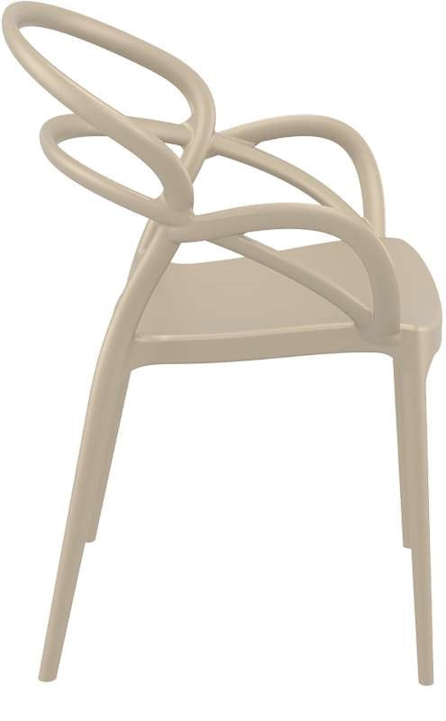 MILA TAUPE POLYESTER ARMCHAIR 57x56x82