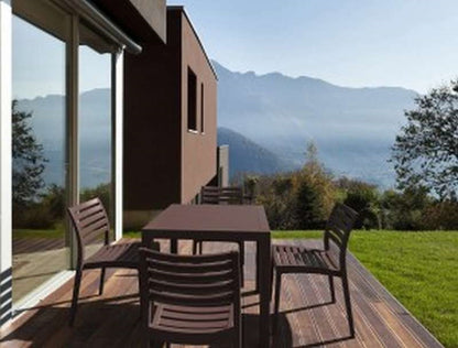 ARES TABLE BROWN POLYWOOD 80x80x75
