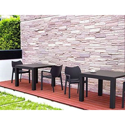 VEGAS DARK GREY ΕΠΕΚΤ. ΤΡΑΠΕΖΙ ΠΟΛ/ΝΙΟΥ 100x100/140x75