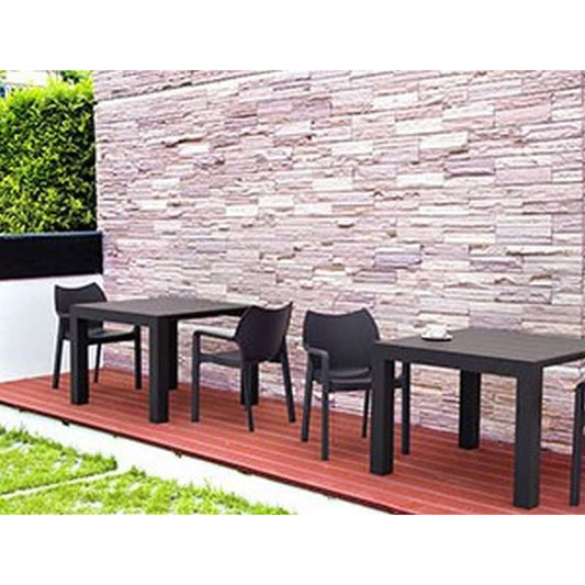 VEGAS DARK GREY ΕΠΕΚΤ. ΤΡΑΠΕΖΙ ΠΟΛ/ΝΙΟΥ 100x100/140x75