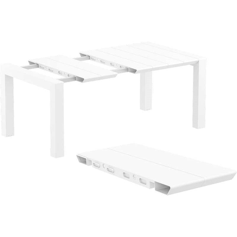 VEGAS WHITE ΕΠΕΚΤ. ΤΡΑΠΕΖΙ ΠΟΛ/ΝΙΟΥ 100x100/140x75