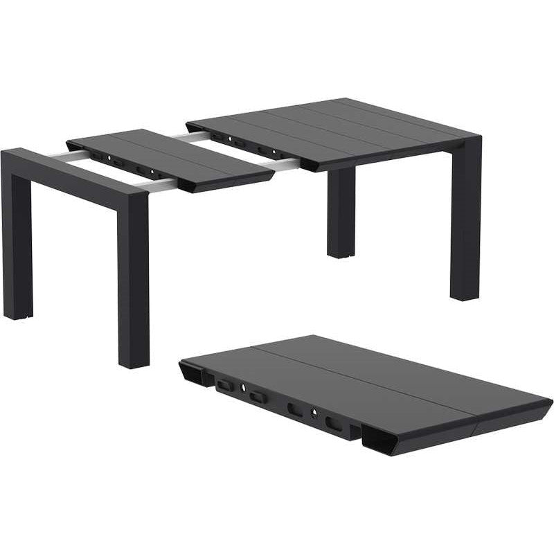VEGAS BLACK ΕΠΕΚΤ. ΤΡΑΠΕΖΙ ΠΟΛ/ΝΙΟΥ 100x100/140x75