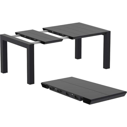 VEGAS BLACK ΕΠΕΚΤ. ΤΡΑΠΕΖΙ ΠΟΛ/ΝΙΟΥ 100x100/140x75
