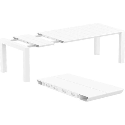 VEGAS WHITE ΕΠΕΚΤ. ΤΡΑΠΕΖΙ ΠΟΛ/ΝΙΟΥ 100x180/220x75