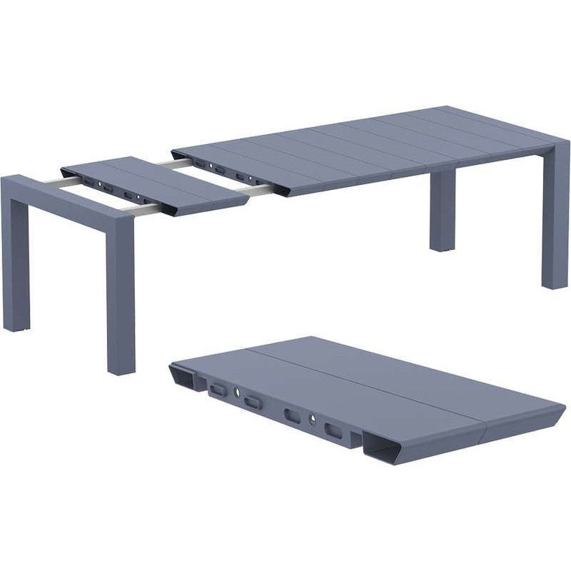 VEGAS DARK GREY ΕΠΕΚΤ. ΤΡΑΠΕΖΙ ΠΟΛ/ΝΙΟΥ 100x180/220x75