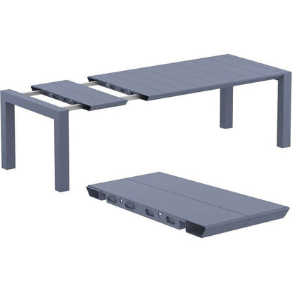 VEGAS DARK GREY ΕΠΕΚΤ. ΤΡΑΠΕΖΙ ΠΟΛ/ΝΙΟΥ 100x180/220x75